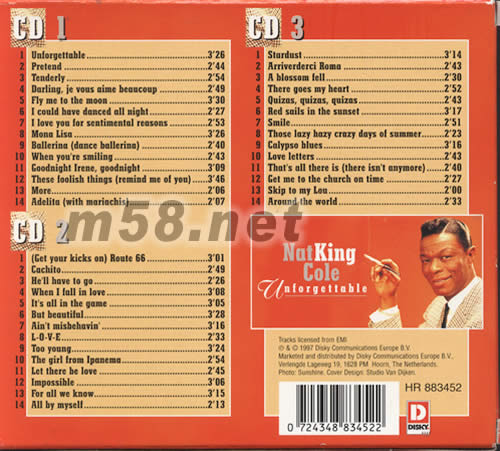 UNFORGETTABLE(3CD套裝)專輯背面圖片