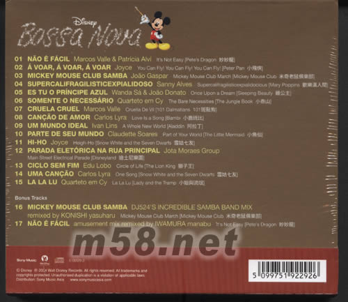 BOSSA NOVA專輯背面圖片