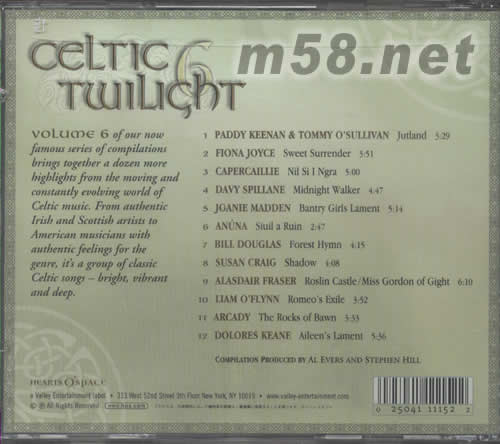 凱爾特曙光 6 Celtic TWILIGHT 6 愛爾蘭音樂專輯第六輯 凱爾特的曙光 6 新世紀純音樂專輯背面圖片