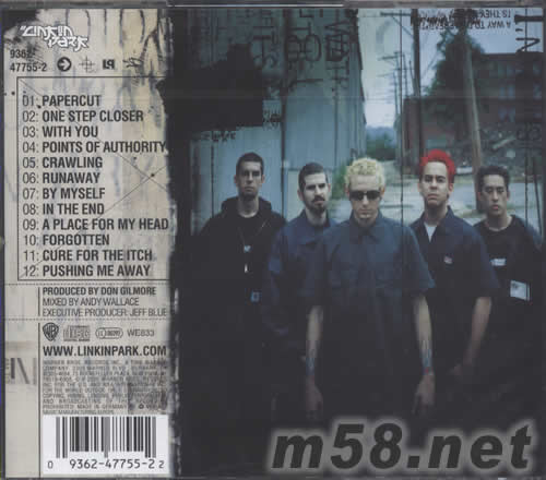 HYBRID THEORY專輯背面圖片