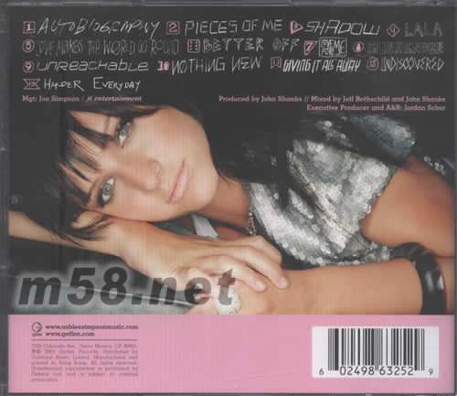 Autobiography專輯背面圖片