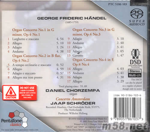 HANDEL 海頓SACD專(zhuān)輯背面圖片