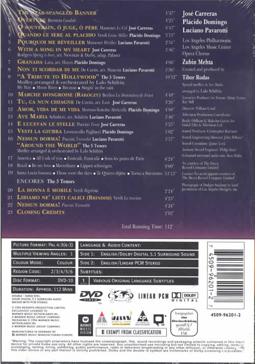 THE 3 TENORS IN CONCERT 1994專輯正面圖片