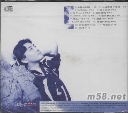 夢(mèng)里的愛人精選(SONY日本限量版CD)專輯背面圖片