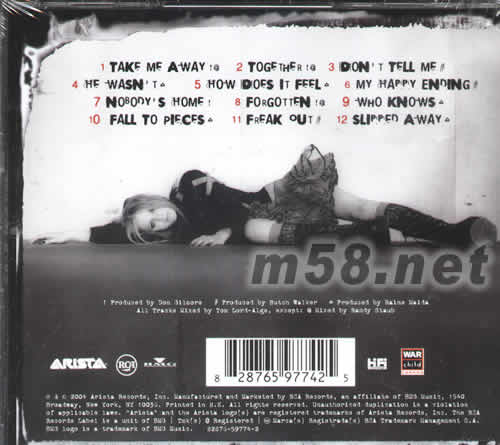 UNDER MY SKIN專輯背面圖片