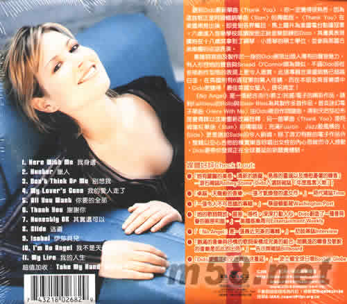 無天使NO ANGEL專輯背面圖片