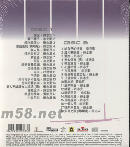 唱盡男人心專輯背面圖片