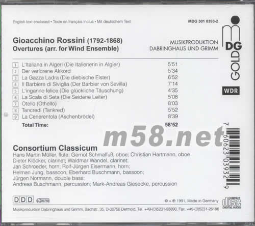 羅西尼序曲大全專輯背面圖片