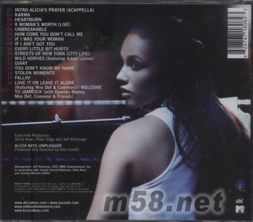 UNPLUGGED專輯背面圖片