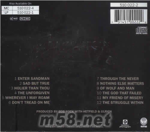 同名專輯專輯背面圖片