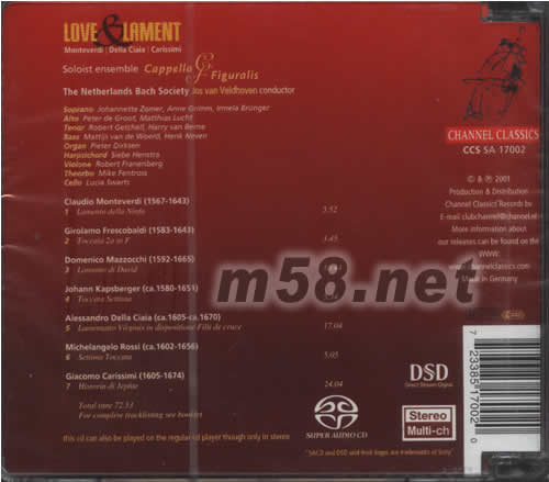 LOVE&LAMENT愛與憂傷 SACD專輯背面圖片