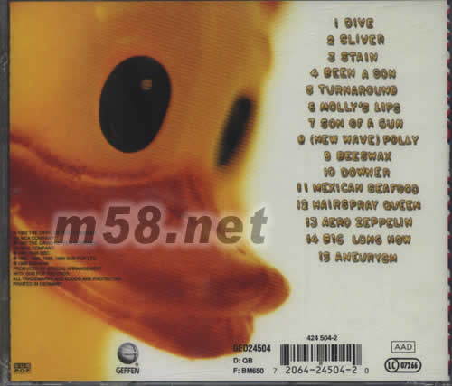 INCESTICIDE專(zhuān)輯背面圖片