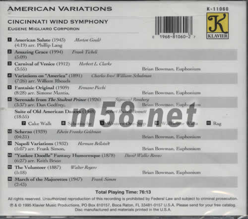 美國變奏曲AMERICAN VARIATIONS專輯背面圖片