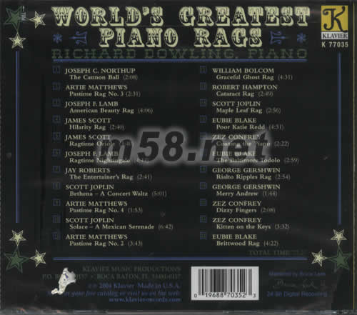 世界上最好的鋼琴作品WORLD‘S GREATEST PIANO BASS專輯背面圖片