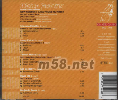 HOME GROWN專輯背面圖片