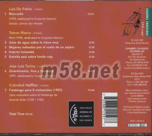 CELLO OCTET CONJUNTO IBERICO專輯背面圖片