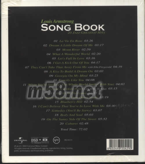 SONG BOOK專輯背面圖片