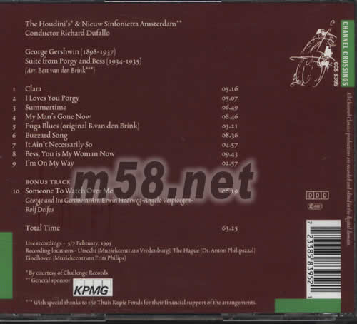 PORGY&BESS(爵士六重奏)專輯背面圖片