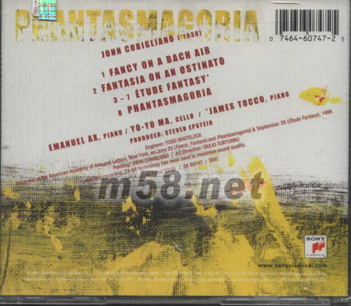 PHANTASMAGORIA MUSIC OF JOHN CORIGLIANO專輯背面圖片