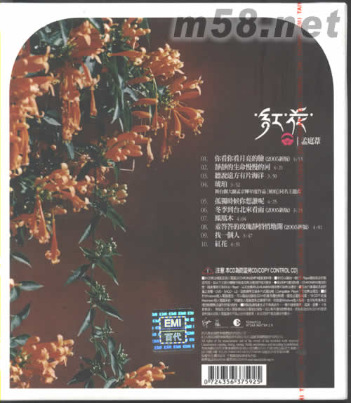 紅花專輯背面圖片