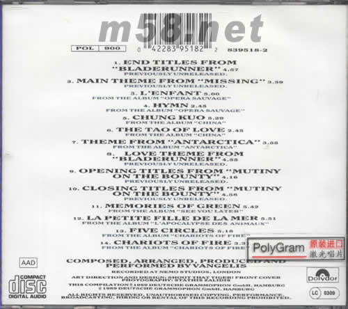 THEMES(電影原聲)專輯背面圖片