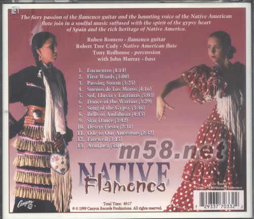 北美法蘭明高三重奏NATIVE FLAMENCO專輯背面圖片