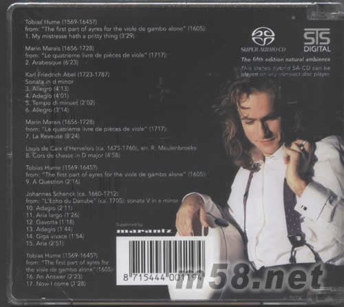 法國古大提琴GAMBA 牛筋獨吟專輯二SACD專輯背面圖片