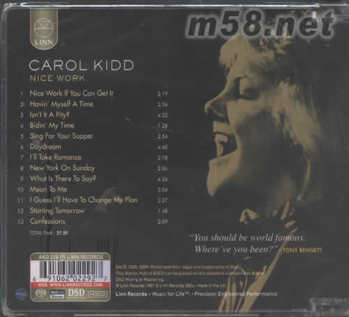 NICE WORK SACD專輯背面圖片