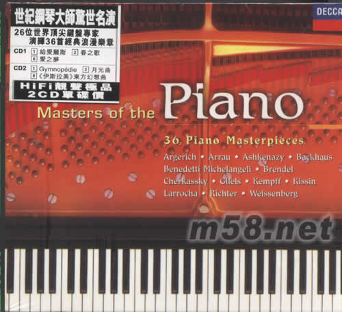 MASTERS OF THE PIANO世紀鋼琴大師驚世名演專輯正面圖片