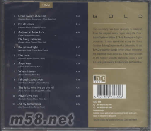 ALL MY TOMORROWS 24KT GOLD專輯背面圖片