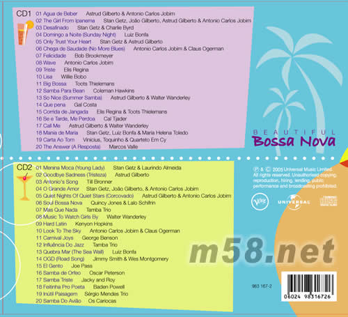 BEAUTIFUL BOSSA NOVA專輯背面圖片