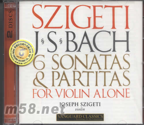 6 SONATAS&PARTITAS FOR VIOLIN ALONE巴赫小提琴協奏曲專輯正面圖片