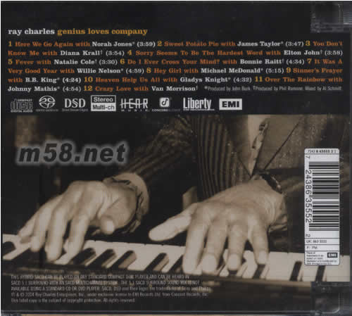 Genius Loves Company SACD專輯背面圖片