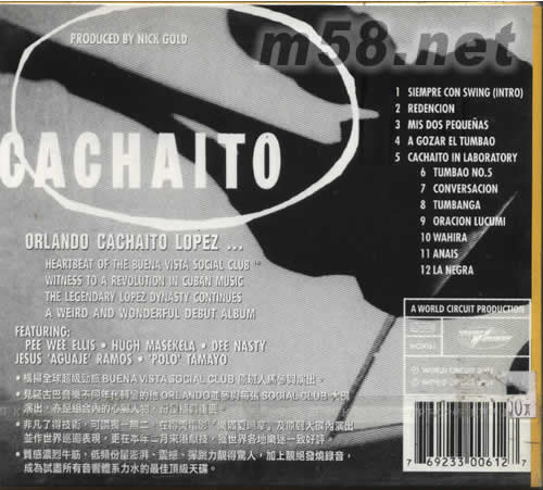 ORLANDO CACHAITO LOPEZ牛筋王專輯背面圖片