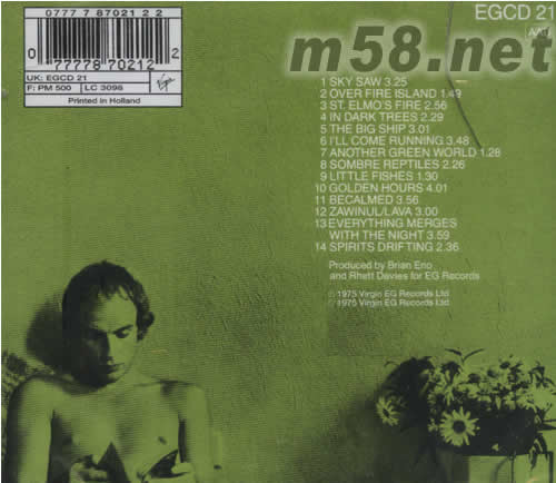 ANOTHER GREEN WORLD 另一個綠色世界專輯背面圖片