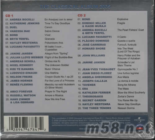 THE CLASSICAL ALBUM 2005專輯背面圖片
