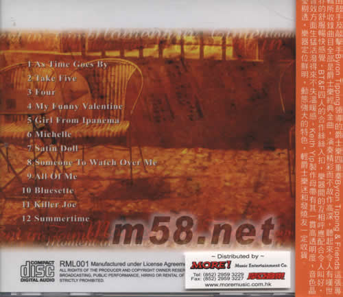 MOMENT IN TIME溫馨時(shí)光輕爵士樂專輯背面圖片