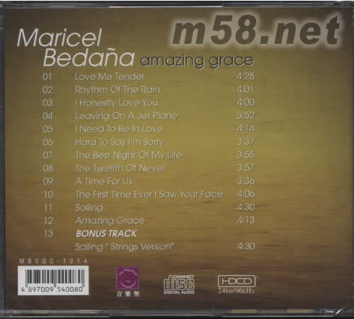 AMAZING GRACE專輯背面圖片