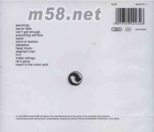 Head Music專輯背面圖片