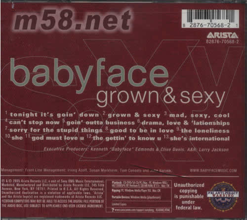 Grown & Sexy專輯背面圖片