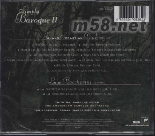 SIMPLY BAROQUE II專輯背面圖片