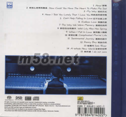 雪莉,藍 Blen shirley SACD專輯背面圖片