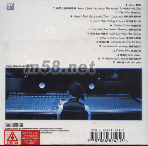 雪莉,藍專輯背面圖片