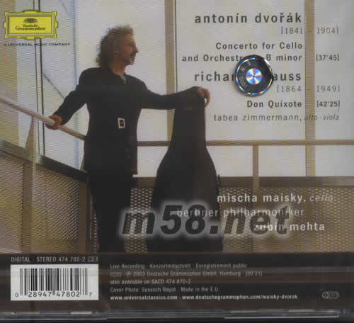 大提琴協奏曲MISCHA專輯背面圖片