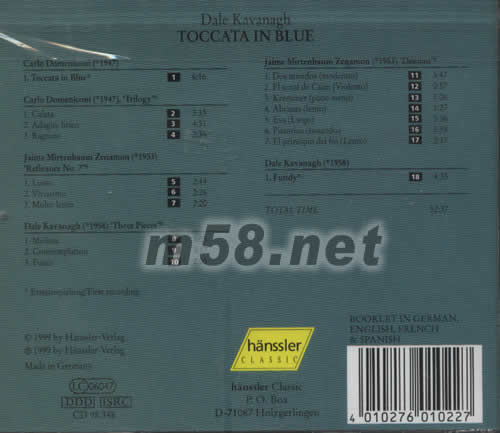 藍色托卡塔TOCCATA IN BLUE專輯背面圖片