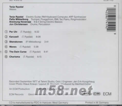 WAVES專輯背面圖片