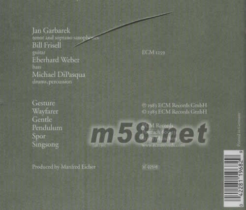 WAYFARER專輯背面圖片