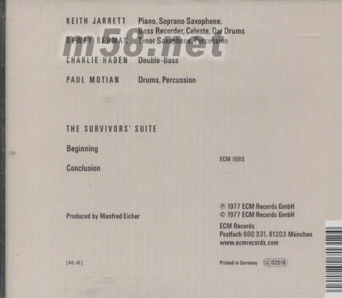 THE SURVIVORS SUITE專輯背面圖片