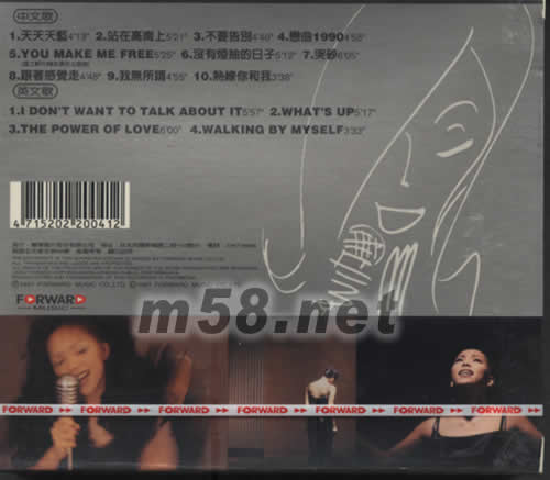 妹力四射 1998張惠妹演唱會CD專輯背面圖片