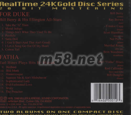 FOR DUKE FATHA REALTIME(24kGOLD)專輯背面圖片